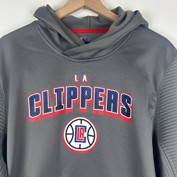 NBA Mens Los Angeles Clippers Basketball TX3 Warm Active Logo Grey Hoodie Large - Picture 3 of 13